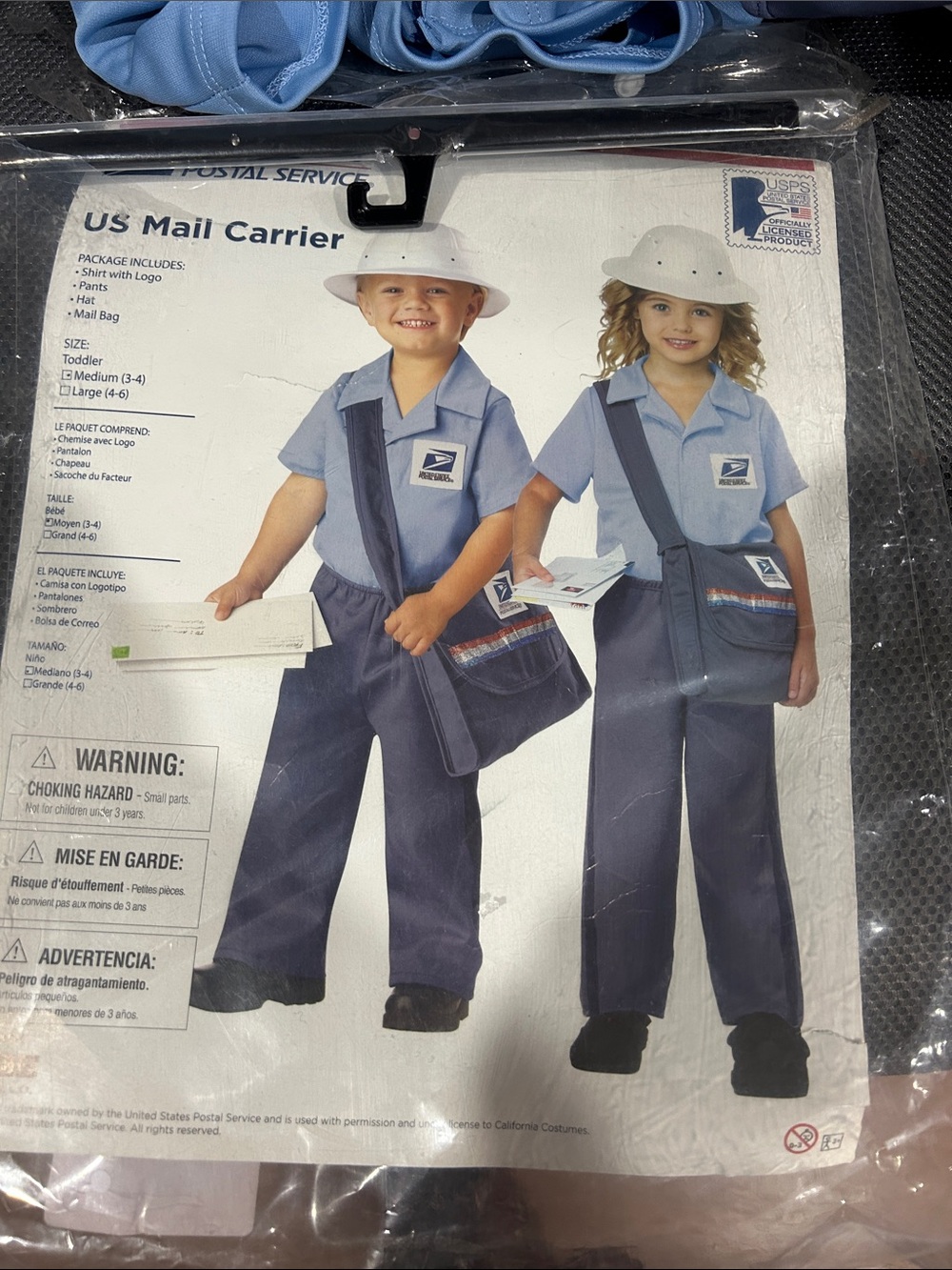 USPS Kids Toddler Mail Carrier Costume - Light Blue & Navy USPS licensed costume - Picture 4 of 4